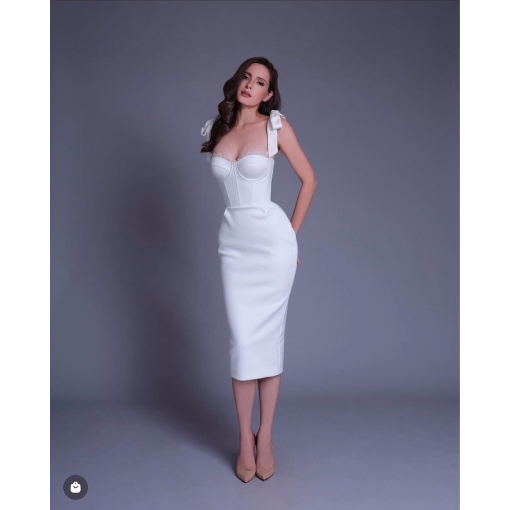 ชุดเดรสสีขาว Poem แท้