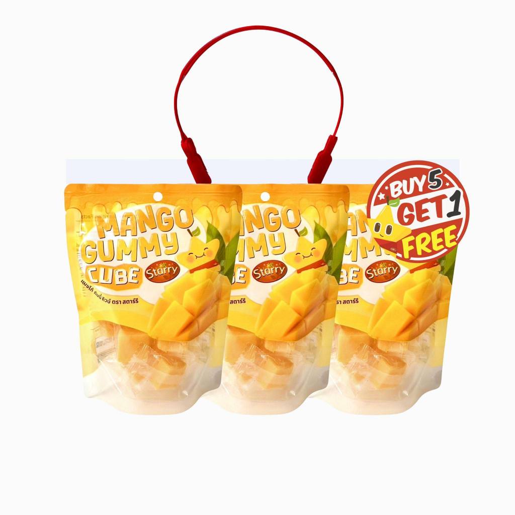 (Pack 5 Free 1) สตาร์รี กัมมี่รสมะม่วง คิวบ์ 80 กรัม (Starry Mango Gummy CUBE)
