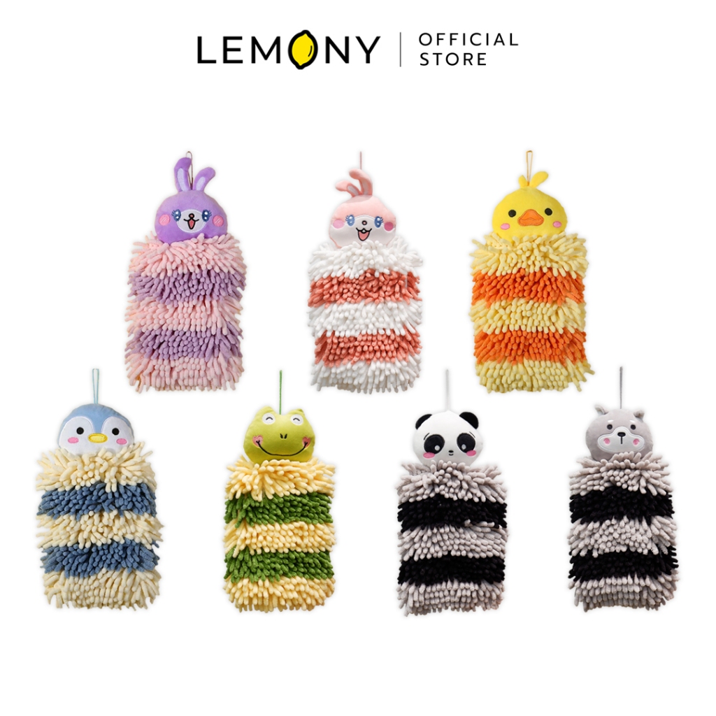 LEMONY ผ้าเช็ดมือ ตุ๊กตารูปสัตว์ ลายทาง แบบยาว สุดคิวท์ Hand Towel