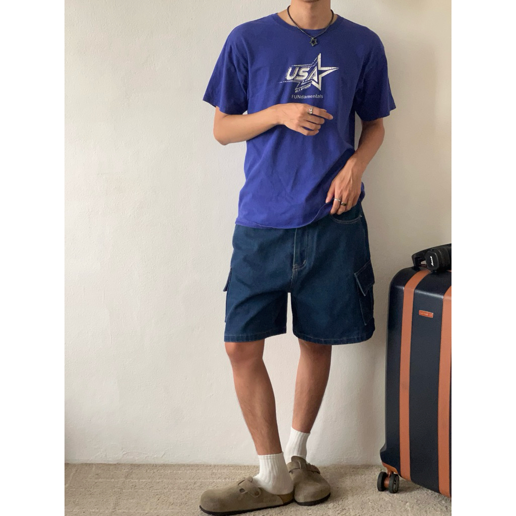 เสื้อยืดมือสอง gildan heavy cotton / usa all stars ทรงวินเทจ