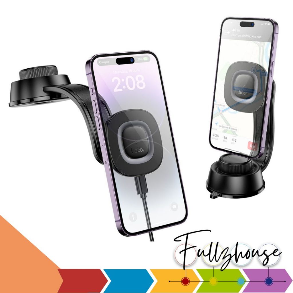 จัดส่งด่วน Hoco HW31 Car wireless charger ที่ยึดโทรศัพท์ในรถติดคอนโซล รองรับชาร์จไร้สาย 15W ปรับได้ 
