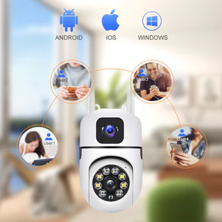 V380 Pro ล้องวงจรปิดเลนส์คู่ Wifi SQ21 Full HD กล้องวงจรปิดไร้สาย ภาพสี คนตรวจจับสัญญาณเตือน กล้องอินฟาเรด ตรวจจับมนุษย