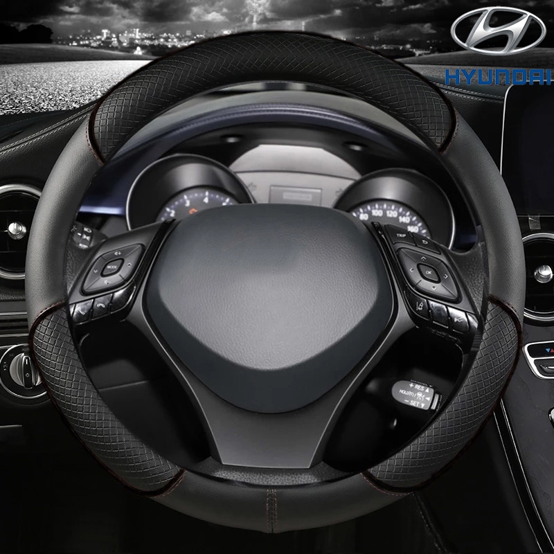 HYUNDAI IONIQ 5  N CRETA SANTA STARGAZER X STARIA H-1 Elite ปลอกพวงมาลัยคาร์บอนไฟเบอร์ 38 ซม. ระบายอ