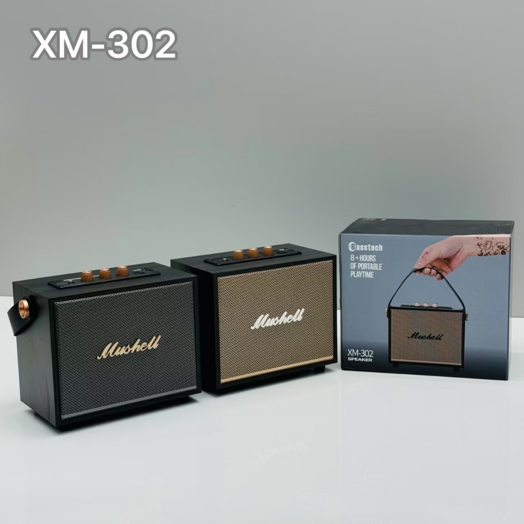ลำโพงบลูทูธ XM-302 ซับวูฟเฟอร์ เบสแน่น BT, USB, TF, FM, TWS ลำโพงไม้ ลำโพงพกพา สำหรับใช้ในบ้านและกลา