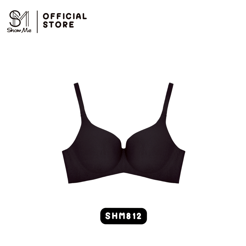 Show me เสื้อชั้นใน ไร้โครง ดันทรง กลมสวย มีตะขอหลัง รุ่น SOFTSENSE รหัส SHM812 ผ้าร่อง โอบอุ้ม ทรงส