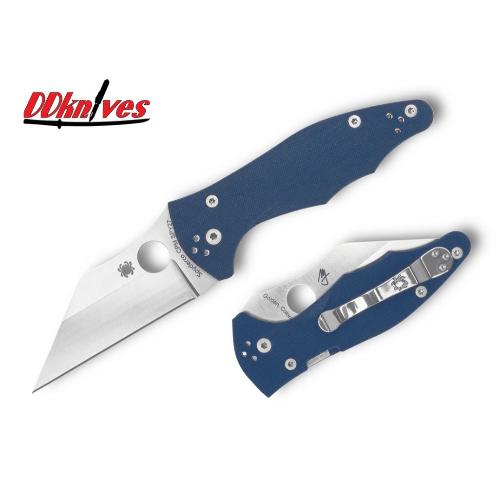 มีดพับ Spyderco Yojimbo 2 Folding Knife CPM-SPY27 Satin Blade, Cobalt Blue G10 Handles (C85GPCBL2)