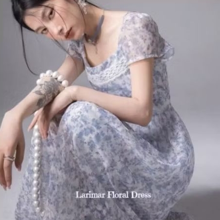 larimar floral dress ของ on.december25