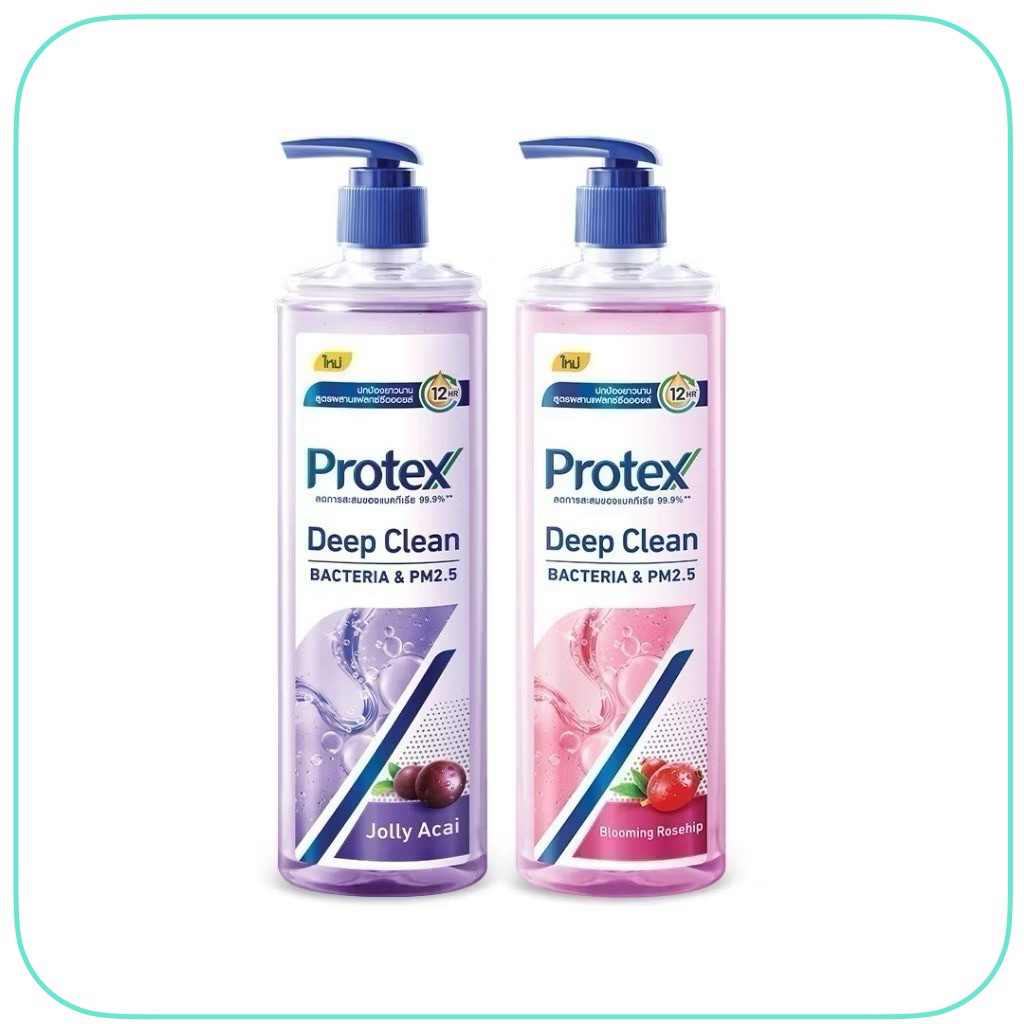 Protex Deep Clean เจลอาบน้ำ โพรเทคส์ ดีพคลีน กลิ่นบลูมมิ่ง โรสฮิป / จอยลี อาไซอิ 380 มล.