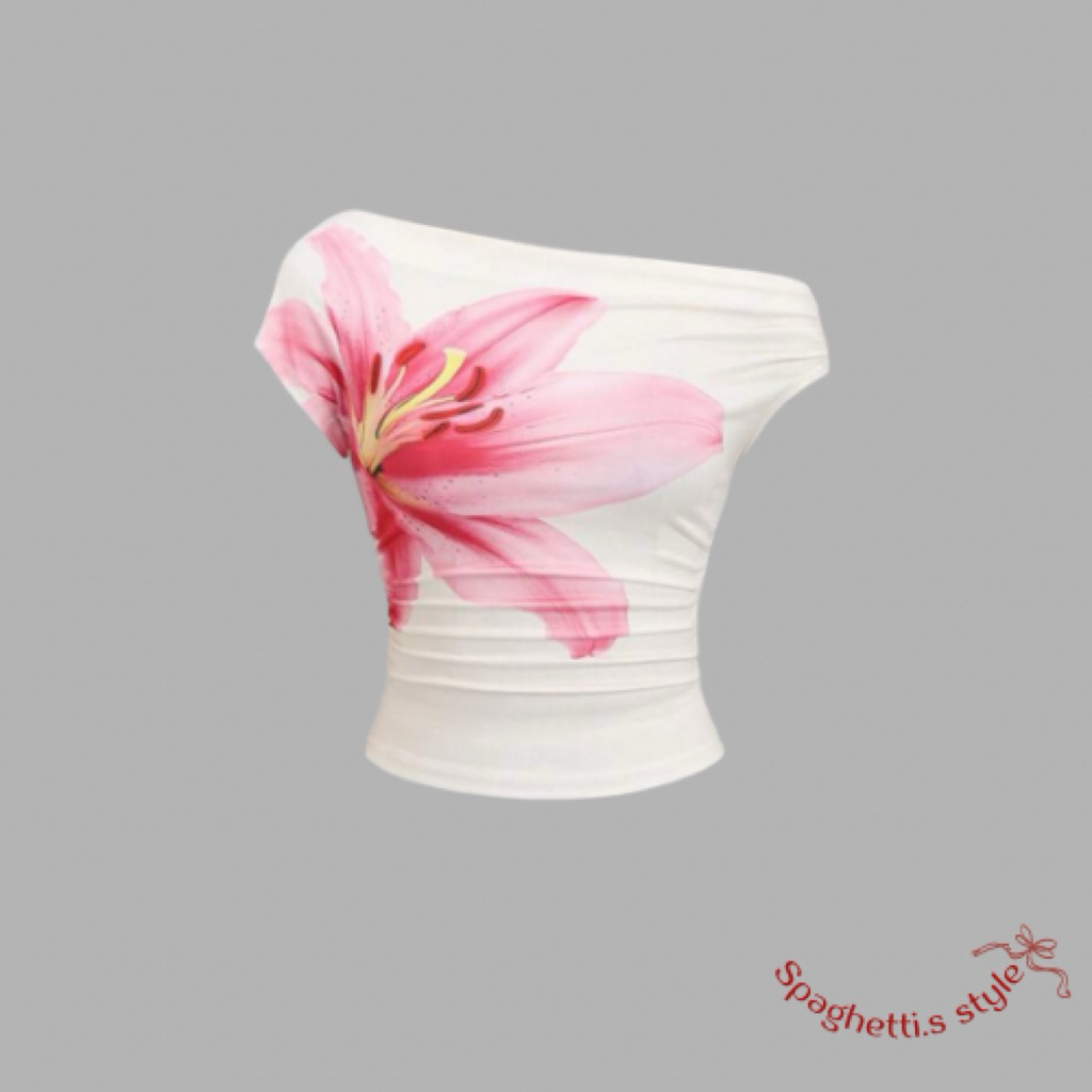 Cha ba one-shoulder top (เสื้อเปิดไหล่ชบา)