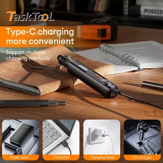 TASKTOOL เครื่องเจียรไร้สาย mini เครื่องมือแกะสลัก สว่านจิ๋วไฟฟ้า งานฝีมือ DIY สำหรับ ขัด ตัด เจาะ