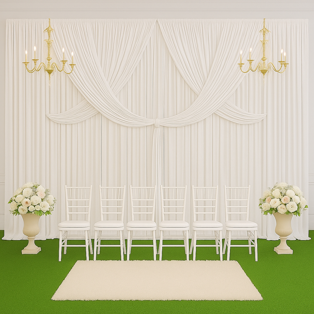 เซตผ้าฉากพิธี 5 เมตร M05 สูง 2.5 เมตร เย็บประกบคู่เรียบร้อย