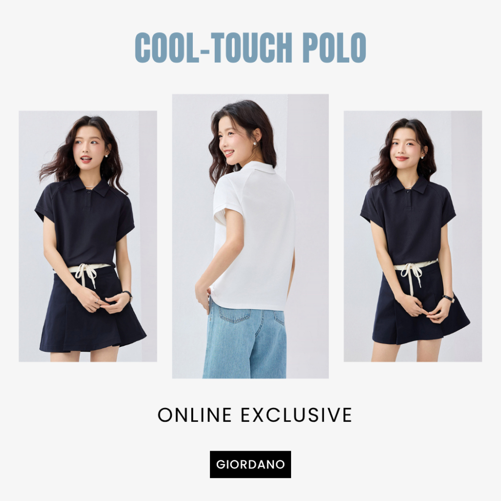 GIORDANO (Online Exclusive) เสื้อโปโลผู้หญิง Women's Raglan Cool-touch Polo 13315204 B1