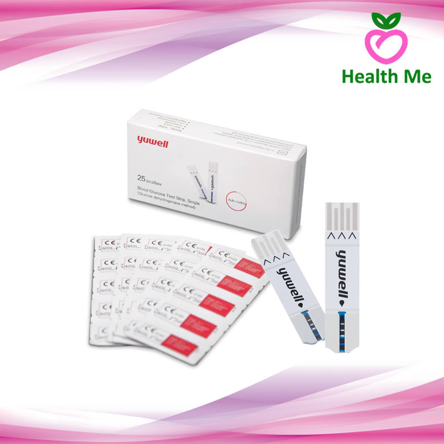 Yuwell แผ่นตรวจน้ำตาลในเลือด รุ่น Y350 บรรจุ 25 ชิ้น/กล่อง ( สามารถใช้ได้กับเครื่อง Yuwell รุ่น 660 