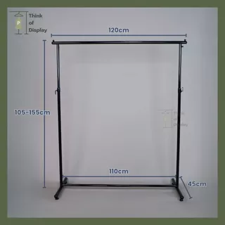 ราวแขวนเสื้อ ราวโชว์เสื้อ รุ่นราวหัวลูกปืน ยาว 60cm./100cm./120cm.