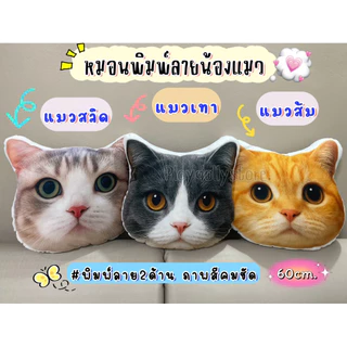🐈หมอนอิงน้องแมว หมอนพิมพ์ลายแมว มีให้เลือกหลายลายค่ะ ภาพสีคมชัด ขนาด 60cm. พิมพ์ลาย2ด้าน น่ารักสุดๆ สัมผัสนุ่มมือ💖