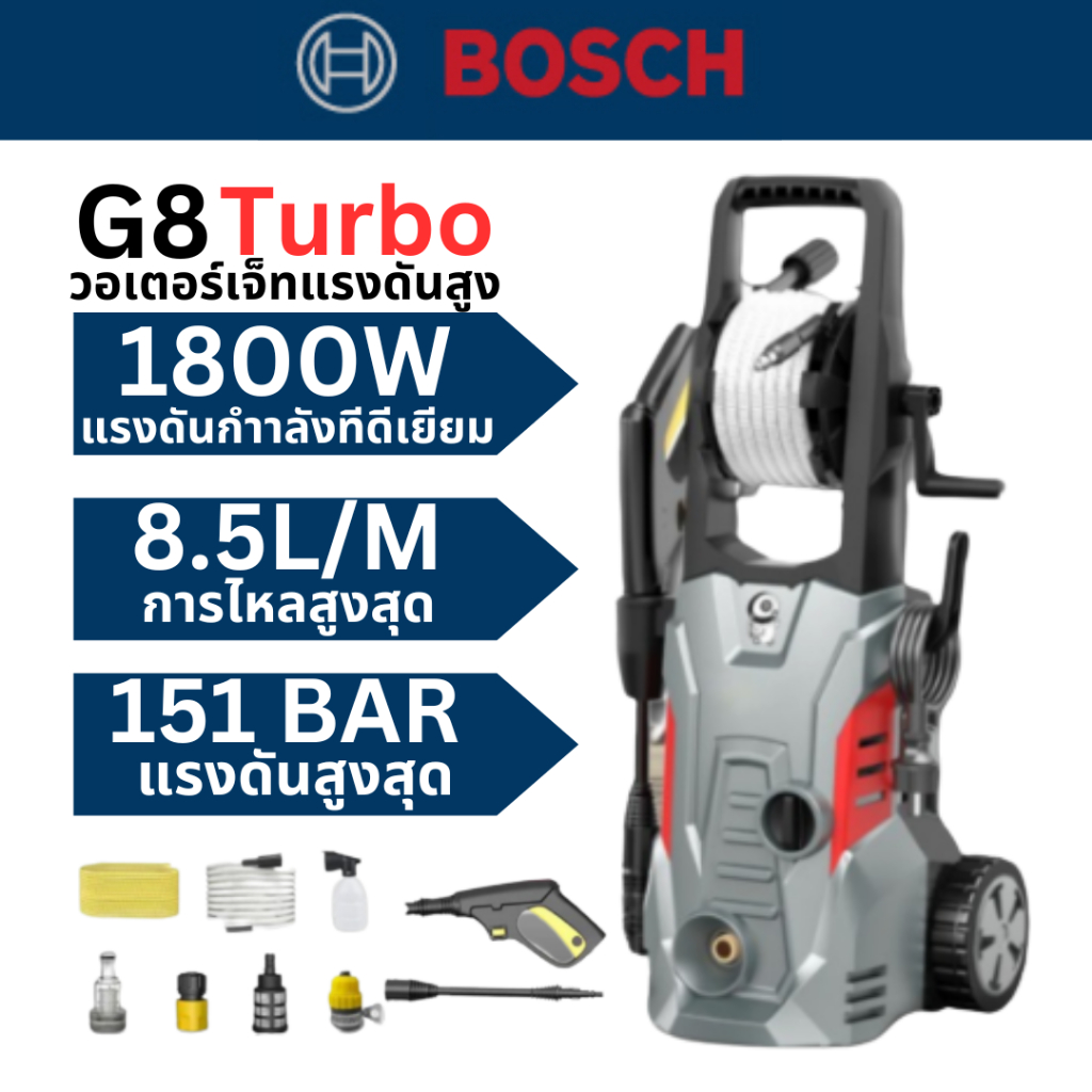 💥รับประกัน 2 ปี💥2025 Bosch G7/G8 Turbo สำหรับเครื่องฉีดน้ำแรงดันสูงรถยนต์ ปั๊มน้ำ
