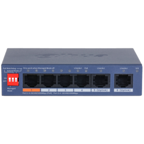 Dahua CS4006-4GT-60 6-Port Cloud Managed Desktop Gigabit Switch with 4-Port PoE