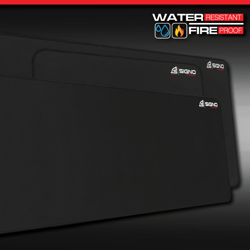 แผ่นรองเมาส์กันน้ำ กันไฟ Signo MT-331 MT-332 MT-333 Gaming mouse pad Waterproof แผ่นรองเมาส์เกมมิ่ง สีดำ