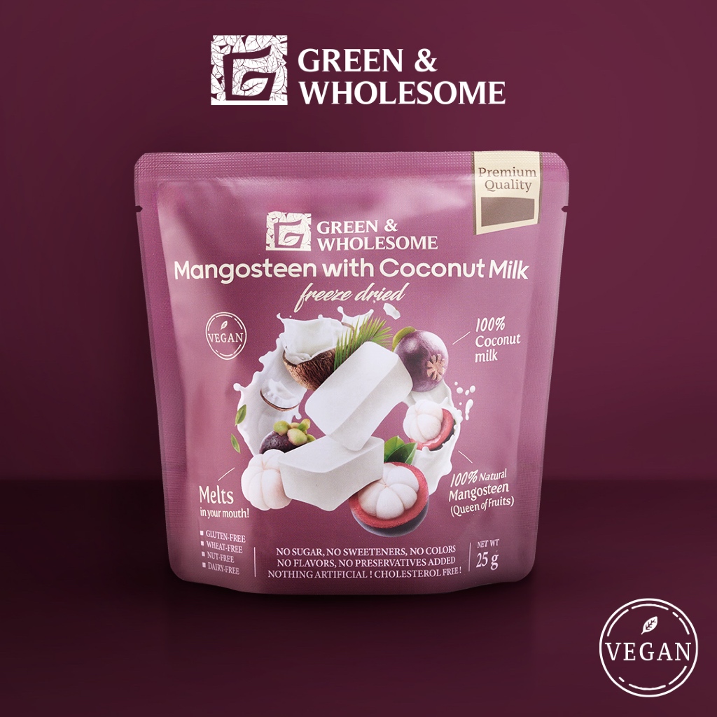 Green & Wholesome l Mangosteen with Coconut Milk Freeze dried l มังคุดน้ำกะทิฟรีซดราย