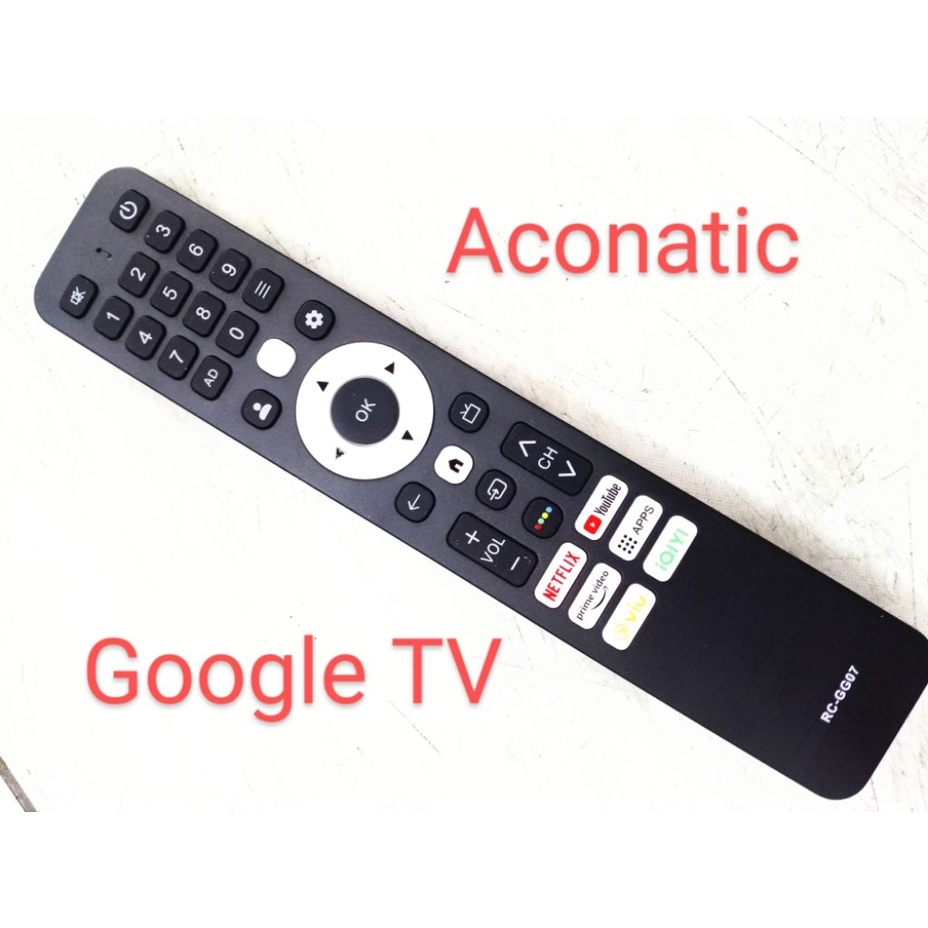 รีโมทใช้สำหรับทีวี ACONATIC 4K google TV ไม่มีคำสั่งเสียง ใช้ได้กับทีวีรุ่น32HS700AN,43HS701AN,55,US