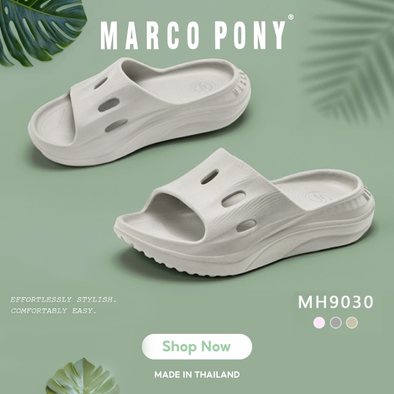 Marco Pony รองเท้าแฟชั่นลําลองรองเท้าแตะผู้หญิง  แฟชั่น ทนต่อการสึกหรอ พื้นหนาพื้นนุ่มมาก เบาสบาย แฟชั่นฤดูร้อน MH9030