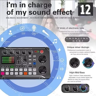 F998 Sound Card การ์ดเสียง ไลฟ์สด บลูทูธ เปลี่ยนเสียง เอฟเฟกต์ 16 แบบ ปรับ EQ คาราโอเกะ พอดแคสต์ ร้องเพลง เล่นเกม