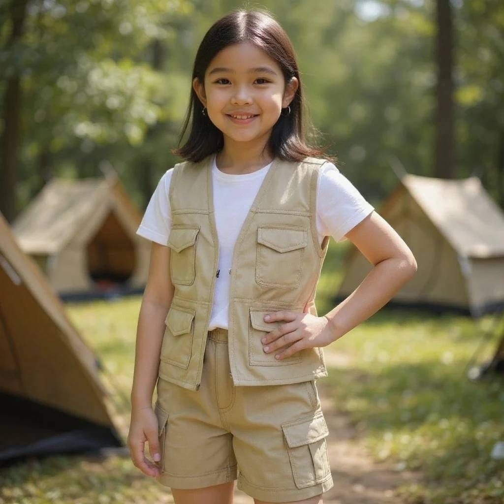 งานไทย พร้อมส่ง ชุดนักสำรวจเด็ก มีหลายไซร์ ใส่ดี ใส่น่ารัก เหมาะสำหรับเดินทาง แค้มป์ปิ้ง สีเอิร์ทโทน
