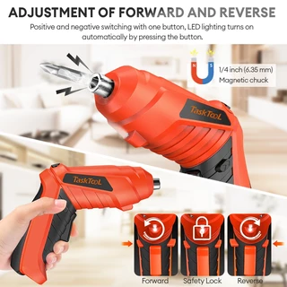 TASKTOOL 47PCS/Sst ไขควงไฟฟ้าไร้สาย USB ไขควงชุดมินิไร้สาย มีประสิ ชุดไขควง