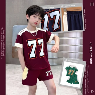 เสื้อเด็กชายหล่อๆ ชุดเด็ก เสื้อแขนสั้นกางเกงขาสั้น สไตล์เกาหลี ใส่สบายมาก สําหรับเด็กผู้ชาย 1-12 ปี