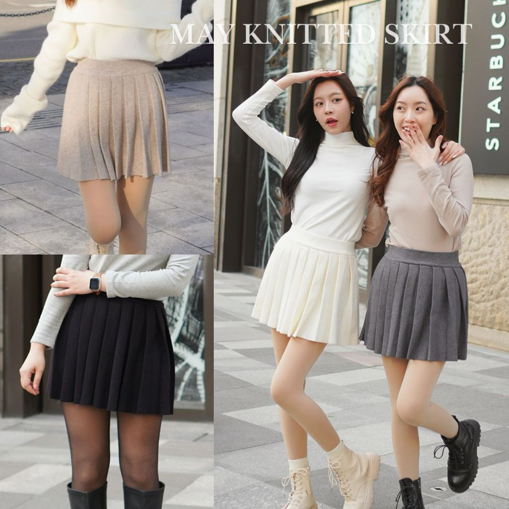 Coatmatter - May knitted skirt กระโปรงไหมพรมสั้น