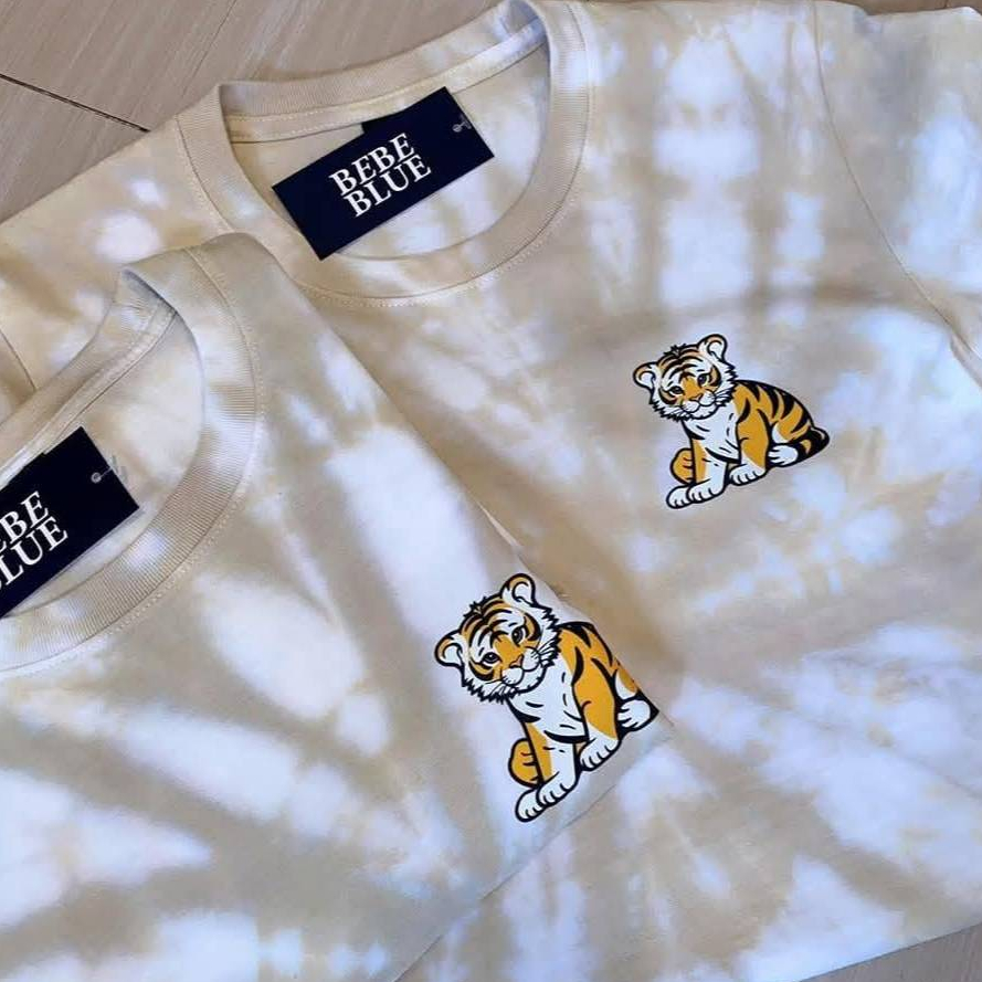 Bebeblue เสื้อมัดย้อม ครอบครัว รุ่น ครีมขาว เนื้อนุ่ม ใส่สบาย ของแท้ 100%