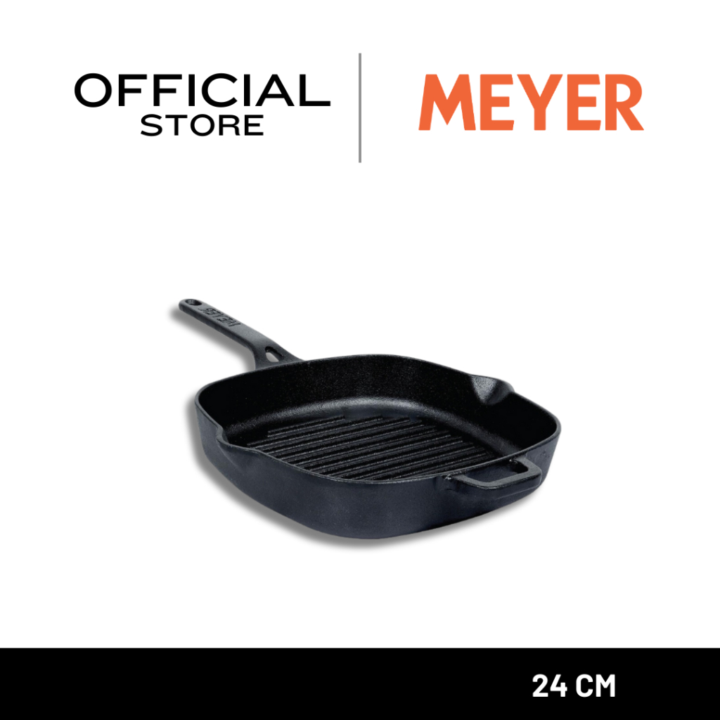 MEYER CAST IRON GRILL PAN กระทะเหล็กหล่อ ขนาด 25 CM. (47763-C)