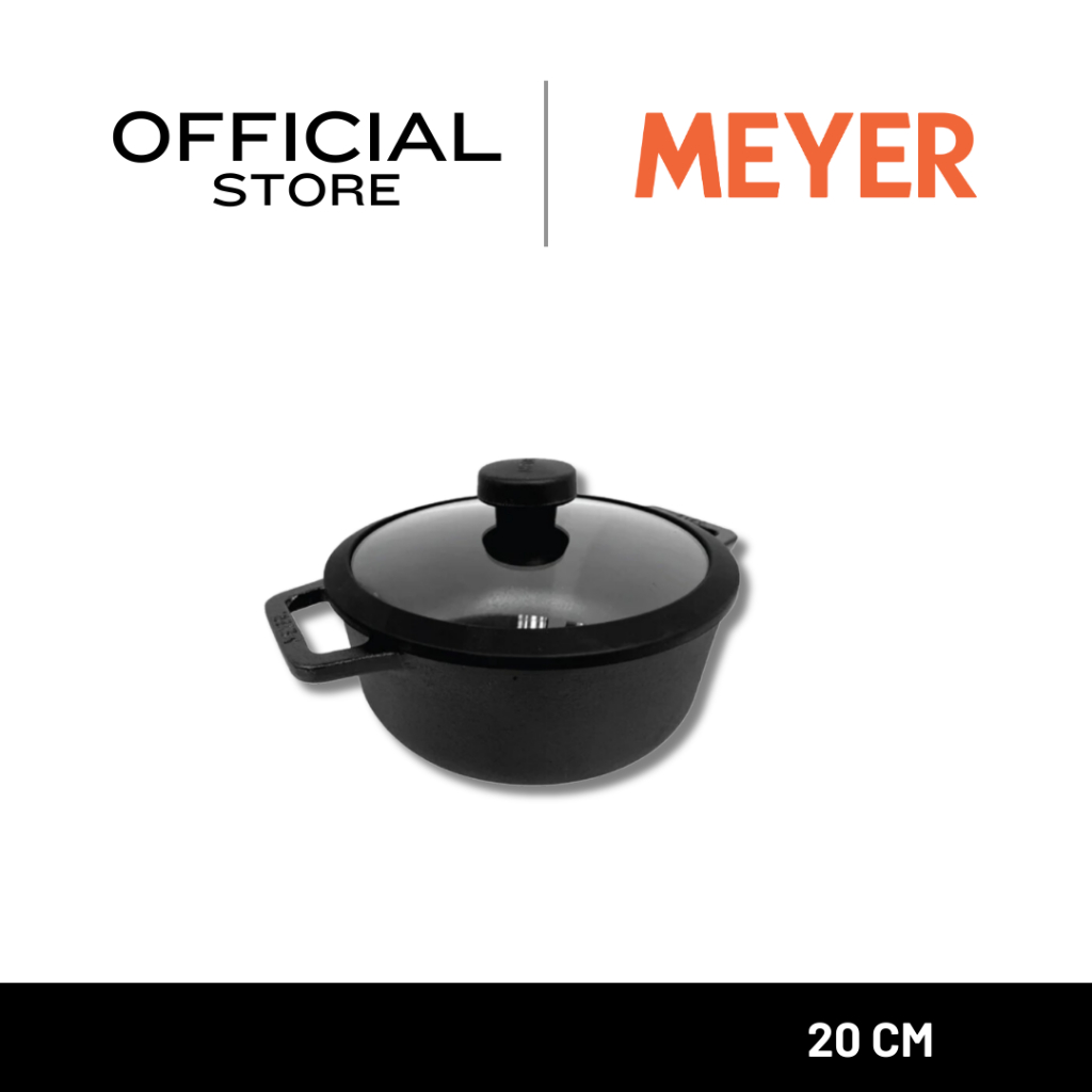 MEYER CAST IRON หม้อเหล็กหล่อ2 หู ขนาด 20CM พร้อมฝา (48240-C)