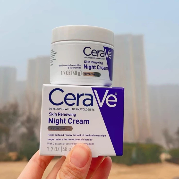 จัดส่งที่รวดเร็วCerave💜Skin Renewing Night Cream 48g ไนท์ครีม มอยเจอร์ไรเซอร์ wrinkle cream