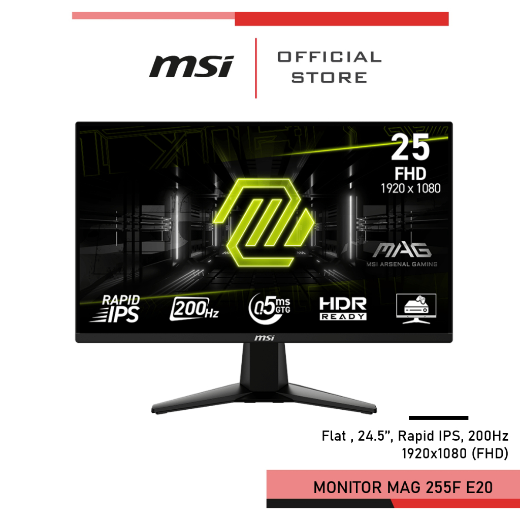 MSI MAG 255F E20 จอ Monitor 24.5นิ้ว 200Hz (1920 x 1080 (FHD) จอคอมพิวเตอร์ IPS