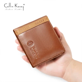 Collin Kacey A23 กระเป๋าสตางค์หนังแท้ กระเป๋าสตางค์ใบสั้น กระเป๋าสตางค์ผู้ชาย Men's wallets