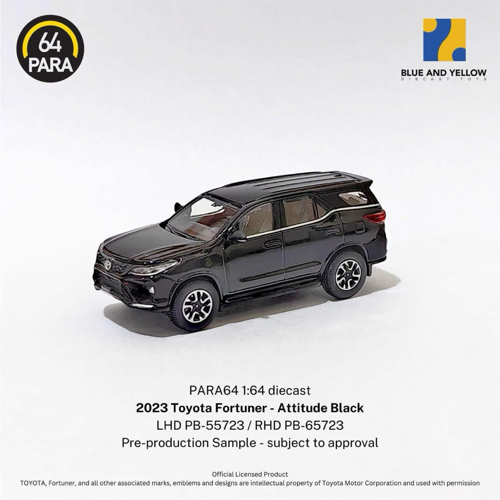 (สินค้าพร้อมส่ง) PARA64 1:64 – 2023 Toyota Fortuner “Attitude Black” (RHD PB65723)