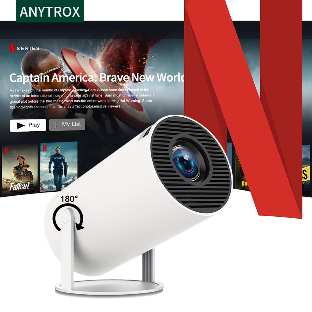 ANYTROX Projector Mini Portable 4K Android 11 Projector Mini 4K LCD Home Projector 5G Dual WiFi Ultr