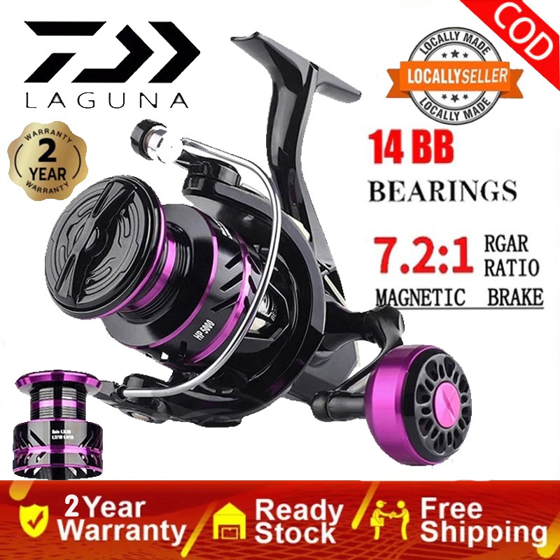 DAIWA Reel ขอแนะนำ หมุนลื่นๆ รอกตกปลา รอกสปินนิ่ง หน้าดิน สปิ๋ว ตีเหยื่อปลอม รอบ 7.2:1 มี 50kg