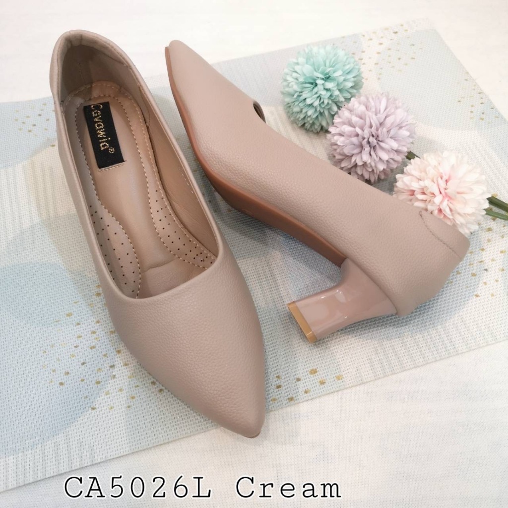 รองเท้าคัทชู หนังนิ่ม ส้น2นิ้ว  Cavawia  CA5026L