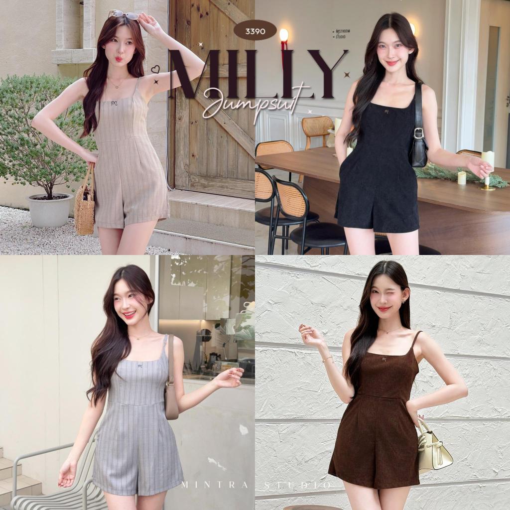 Milly Jumpsuit - จั๊มสูทสายเดี่ยว ลายริ้ว สายปรับได้ ซับใน ซิปหลัง มีกระเป๋า MT.STDO