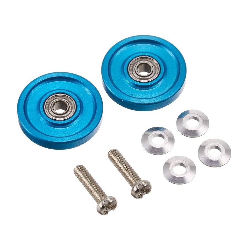 ทามิย่า💯 โรลเลอร์ TAMIYA [15437:⭐️700] 13mm Aluminum Ball-Race Rollers (Ringless) Blue Anodized