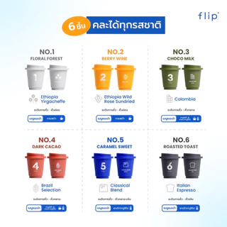 กาแฟสกัดเย็น ฟรีซดราย แบบพกพา - Flip Coffee Specialty Cold Brew Freeze Dried | กล่อง 6 ชิ้น เลือกเบอร์/คละรสชาติได้