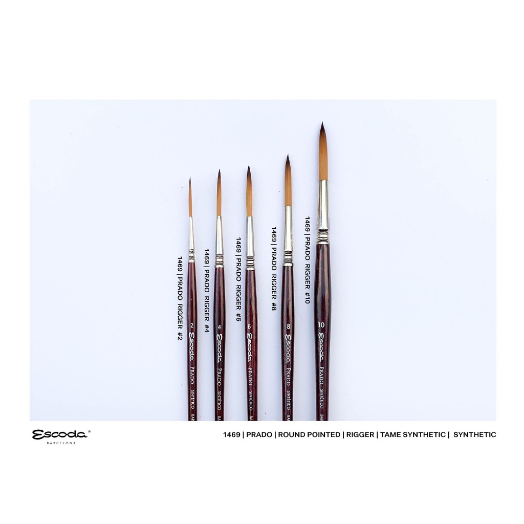 Escoda PRADO Rigger [1469] / พู่กันหัวแปรง Rigger รุ่น PRADO แบรนด์ Escoda จากประเทศสเปน