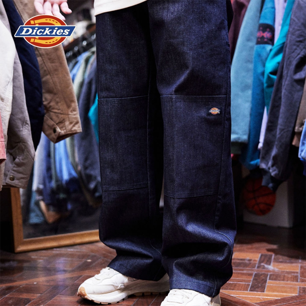 DICKIES MEN'S PANTS - RINSED INDIGO BLUE กางเกง กางเกงขายาว ผู้ชาย