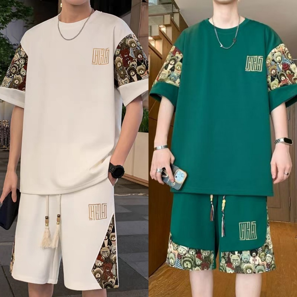🆕COD🆕ไซส์ใหญ่ชุดสูทผู้ชาย เสื้อ+กางเกง ชุดSet2ชิ้น นุ่มลื่น ใส่สบาย ไม่ร้อน ไม่อึดอัด 3 สีใหม่ให้ เหมาะกับฤดูร้อน
