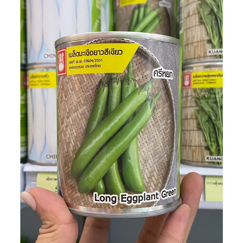 เมล็ดมะเขือยาวสีเขียว ศรีหยก ตราน้ำเต้า 30 กรัม