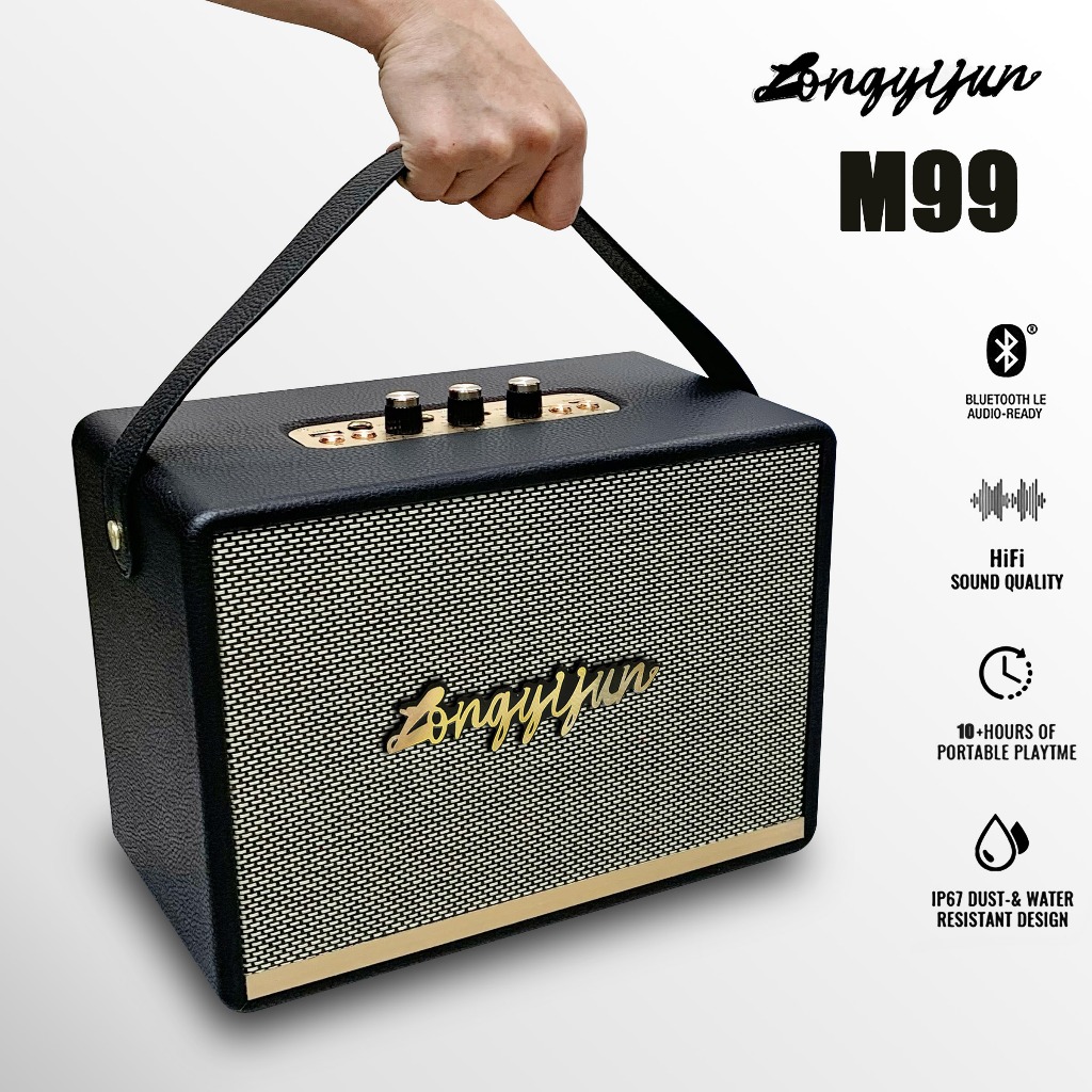 ลำโพงบลูทูธรุ่นใหม่ M99 ลำโพงพกพาสำหรับกลางแจ้ง ซับวูฟเฟอร์ไร้สาย เสียงดี แบตเตอรี่ 4000 mAh Bluetooth speakers