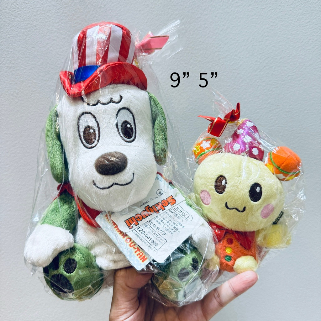ขายคู่ งานใหม่ ป้ายห้อย สวย หายาก "Wanwan to U-tan" 20th Anniversary Plush ขนาด9”กับ5” 8.5/68