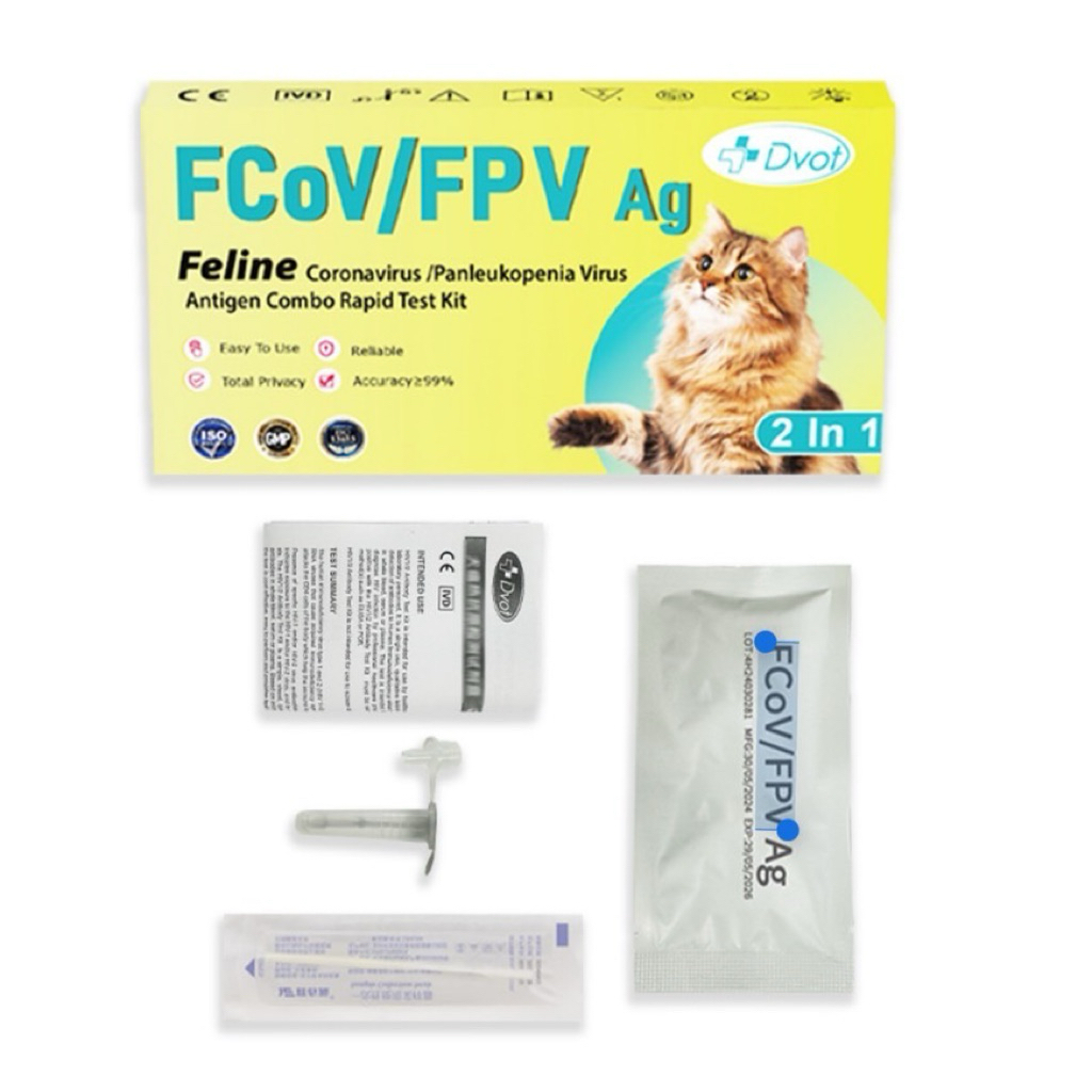 FCoV/FPVชุดตรวจโคโรน่าและพาร์โวสำหรับแมว